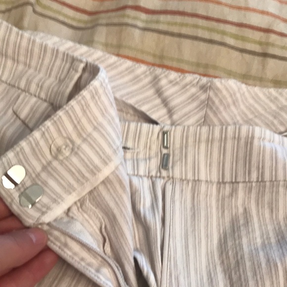 Dress crop pants. Linen and white striped. - Picture 3 of 6